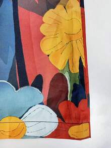 修身休闲度假印花精工时尚创意复古印花阔腿裤，优雅简约时尚，适合日常穿着 - 彩色 - 查看 7