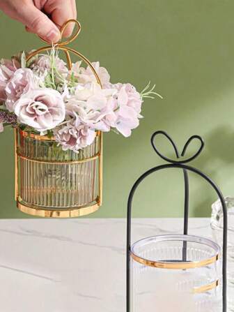 1 pieza Jarrón / cesta de flores / cesta de almacenamiento de estilo nórdico de lujo con decoración de mariposa, arreglo floral de plástico, cesta colgante de flores con repisa, decoración de mesa y sala de estar, apto para sala de estar, balcón, dormitorio, comedor