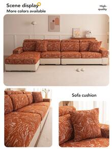 1 PC Four Season Universal All Inclusive Sofa Cover Universal Set With Three Seats And One Queen Non Slip Elastic Cover Cushion,Modern Minimalist Style L-Shaped Anti Slip Sofa Protective Cover, Living Room 1/2/3/4 Seat Sofa Cover - Brown - View 8