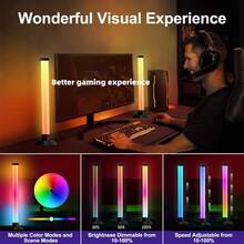 NBBUFF LED Light Bar, Smart LED Light Bar, RGBIC Gaming Lamp Sync With Music, TV Backlight Light Bar With Remote Control And App Control For TV, Gaming, Room Decoration (2 Pc/1 Set) - RGBIC - View 7