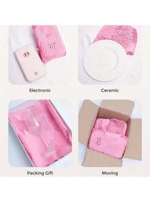 Pink Honeycomb Cushion Wrapping Paper For Fragile Items, Transportation Protection And Gift Packaging