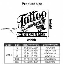 1 pezzo di Decorazione da parete in metallo personalizzata - Targa personalizzata con nome dello studio per la casa, per la decorazione della stanza degli uomini e dell'officina - Design versatile per appendere - Regalo perfetto per gli amanti dei tatuaggi, decorazione di San Valentino, decorazione di San Valentino