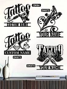 1 pezzo di Decorazione da parete in metallo personalizzata - Targa personalizzata con nome dello studio per la casa, per la decorazione della stanza degli uomini e dell'officina - Design versatile per appendere - Regalo perfetto per gli amanti dei tatuaggi, decorazione di San Valentino, decorazione di San Valentino