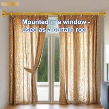 VANLONPRO 1pc 25.9inch-100.39inch Stainless Steel Extendable Curtain Rod, Telescopic Curtain Rail, Suitable For Bathroom, Balcony, Wardrobe, Bedroom, Living Room, Window, No Drill Required Room Decor Bathroom Accessories Back To School - Gold - View 6