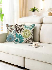 4 pièces Taies d'oreiller imprimées de fleurs vintage, Housses de coussin en velours rétro, impression unilatérale avec fermeture éclair cachée, convenant à toutes les saisons, sans insert de coussin, adaptées à la décoration de cabine extérieure, salon, chambre à coucher, canapé, patio