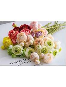 1 件 24 朵花毛茛人造花，仿丝迷你毛茛花，可用于 DIY 花束，适用于婚礼家居户外派对插花中心桌，婚礼拍摄道具 - 多種顏色 - 查看 12