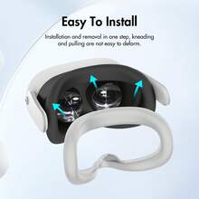 hellodigi 适用于 Meta Quest 3S 硅胶眼罩防汗柔软亲肤 VR 硅胶眼罩眼罩保护套 - 銀灰色 - 查看 6