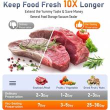 5-In-1 Food Vacuum Sealer Machine With Powerful Suction, Dry And Moist Food Fresh Sealing Machine For Meat, Vegetables, Millet (Sliver)