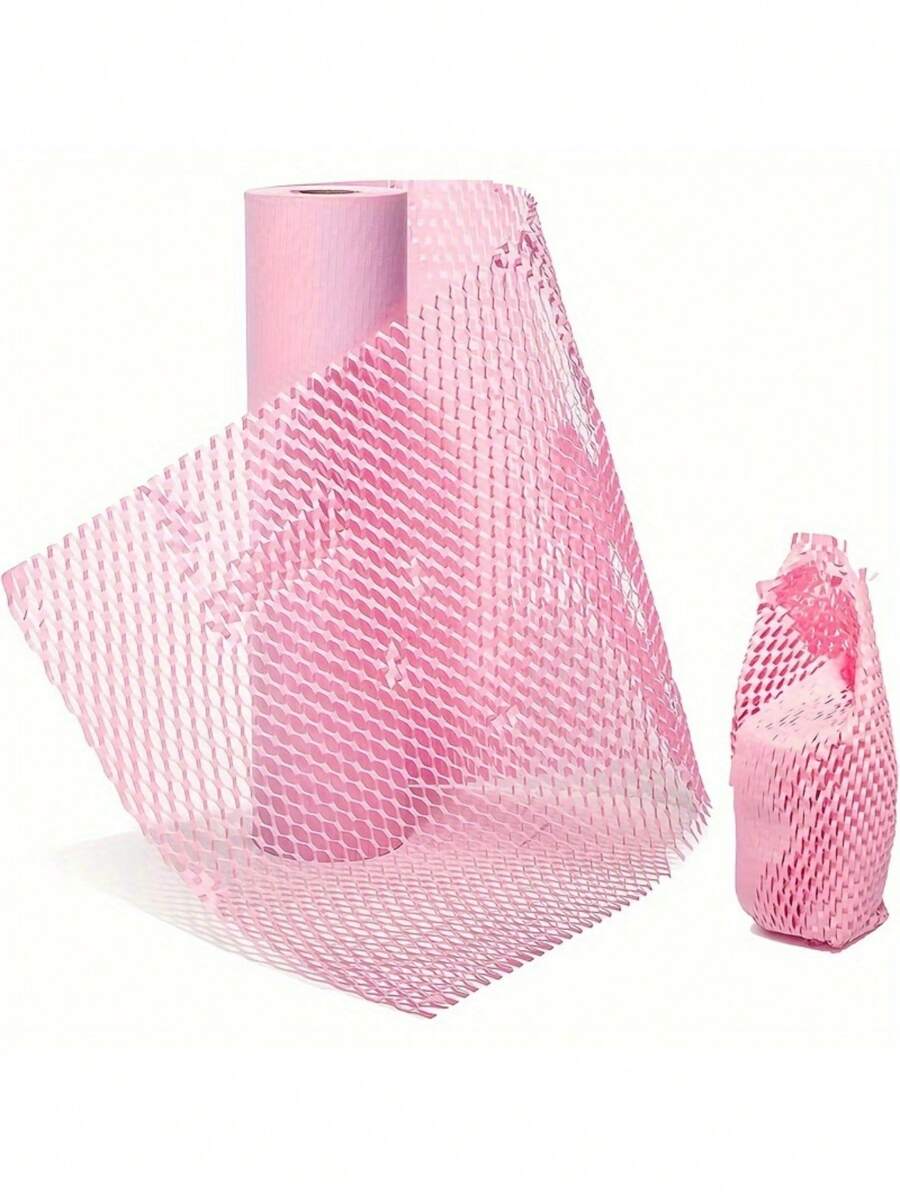 Pink Honeycomb Cushion Wrapping Paper For Fragile Items, Transportation Protection And Gift Packaging