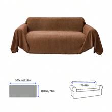 1pc All Season Chenille Sofa Cover - Anti-Splash, Machine Washable, Non-Slip, Suitable For Bedroom, Office, Bedroom And Living Room, Home Decor