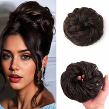 Synthetic Messy Bun Hair Pieces, Curly Wavy Bun Hair Band, Suitable For Women's High Bun Ponytail Hair Pieces