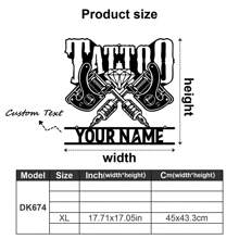 1 pezzo di Decorazione da parete in metallo personalizzata - Targa personalizzata con nome dello studio per la casa, per la decorazione della stanza degli uomini e dell'officina - Design versatile per appendere - Regalo perfetto per gli amanti dei tatuaggi, decorazione di San Valentino, decorazione di San Valentino