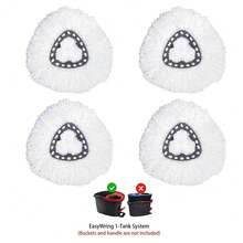 Home Times 2/3/4/5 Pack Cotton Blend Mop Replacement Heads, Compatible With O-Cedar/Viled EasyWring Spin Mop, Washable Microfiber Spin Head Refills For Easy Cleaning, Kitchen Use - White - View 3