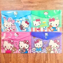 Sanrio 4 قطع/مجموعة حقيبة مستندات لهالو كيتي للطلاب والمعلمين بحجم A4 بتصميم كرتوني من أنمي، مناسبة لتخزين الملفات والأوراق الرسمية ( قد تكون بعض الأجزاء عشوائية)، ضروريات العودة إلى المدرسة