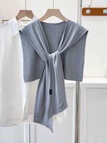 1pc Women's Plain Color Oblique Shawl, Suitable For Everyday Wear