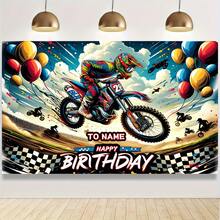 [Customized] Personalized Birthday Party Backdrop, Rainbow Race Car Theme Birthday Elegant Customized Backdrop Wall, Home Decor, Customizable DIY Pattern Party Decor Wall Hanging, No Electricity Required,Art Activities For Children - 1PC - View 7