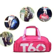 T60 Travel Gym Training Backpack Waterproof Fitness Sports Bag Unisex - 玫紅色 - 查看 2