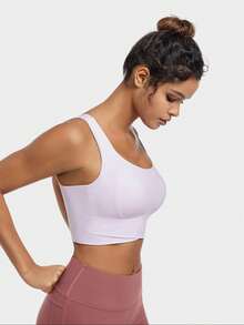 Yoga Tank Tops Breathable Sports Bra With Shockproof And Gathered Function Giving You A Beautiful Back Shape Workout Tank Gym Top - Mauve Purple - View 5