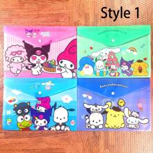 Sanrio 4 قطع/مجموعة حقيبة مستندات لهالو كيتي للطلاب والمعلمين بحجم A4 بتصميم كرتوني من أنمي، مناسبة لتخزين الملفات والأوراق الرسمية ( قد تكون بعض الأجزاء عشوائية)، ضروريات العودة إلى المدرسة