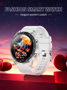 1 Pc Unisex Comfortable Silicone Band Smart Watch With Wireless Call, Step Counter, Calorie Tracking, Multiple Sports Modes, Remote Camera Control, Music Playback, Alarm, And Notification Features. 180mAh Li-Ion Battery, 1.5" HD Round Full Touch Screen, Compatible With Android And IOS Smartphones