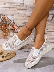 Nouvelle mode été 2025 Chaussures de sport décontractées respirantes pour femmes, style bohème - Blanc - Voir 4