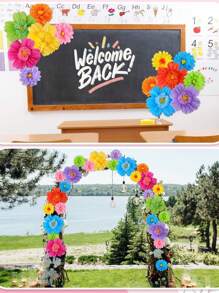 3Pcs Large Colorful Tissue Paper Flowers 12" Giant Paper Flowers For Wall Backdrop Mexican Pom For Carnival Crafts Birthday Party Decorations