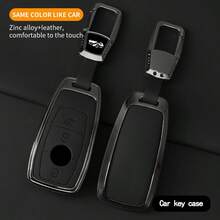 Funda de carcasa de llave remota de coche de aleación para Mercedes Benz Clase A, C, E, S, G, GLC, CLE, CLA W177, W205, W213, W222, X167 AMG E200, E300, E320 - caparazón único - Ver 5