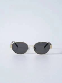 Tropiscape Gafas de moda ovaladas vintage para mujeres y hombres, con montura metálica pequeña. para damas con vibras de vacaciones, relajación en la playa, otoño, Navidad e invierno. Regalo de Navidad.