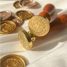 1 Stück individuelle Wachssiegel Stempel mit Griff für Hochzeitseinladungen, personalisierter Geschenk-Wachssiegel-Stempel-Set mit Initialen, individueller Logostempel, Wachssiegel-Set
