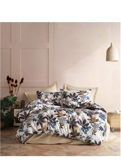 3-teiliges türkisches Baumwoll-Bettbezug Set für Doppelbett, ganzjährig, weich und gemütlich, 1 Stück 200*220 cm Bettbezug, 2 Stücke 50*70 cm Kissenbezüge