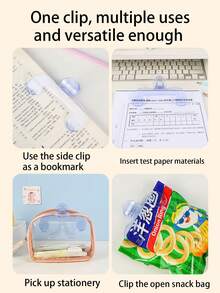 1 件塑料薯片夹、零食夹、袋夹、桌面文件整理器、密封袋夹、书夹、文具夹，用于薯片和其他食品袋、家庭办公室 - 彩色 - 查看 9