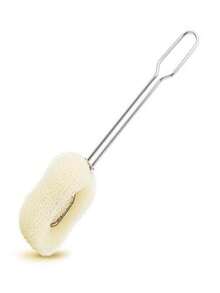 1件装长柄杯子清洁刷不锈钢手柄海绵杯刷餐具去污洗杯刷