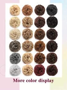 Synthetic Messy Bun Hair Pieces, Curly Wavy Bun Hair Band, Suitable For Women's High Bun Ponytail Hair Pieces