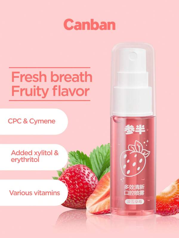 Canban 1 pieza Spray de higiene oral refrescante, de múltiples funciones para el aliento fresco, portátil
