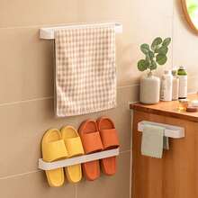 1pc Bathroom Living Room Doorway Shoe Rack, Bathroom Slipper Rack, Bathroom Storage Shelf, Wall-Mounted Shoe Organizer Without Drilling