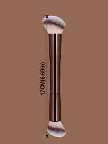 1pc Professional Double-Headed Makeup Brush, Powder Brush, Blusher Brush, Soft Fiber Cosmetic Tool, Easy To Carry, Travel Brush