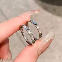 2pcs/Set Rose Gold Minimalist Cubic Zirconia Stainless Steel Rings For Women, Suitable For Daily Wear & Stacking - Ring Set - View 4