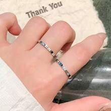 2pcs/Set Rose Gold Minimalist Cubic Zirconia Stainless Steel Rings For Women, Suitable For Daily Wear & Stacking - Ring Set - View 2