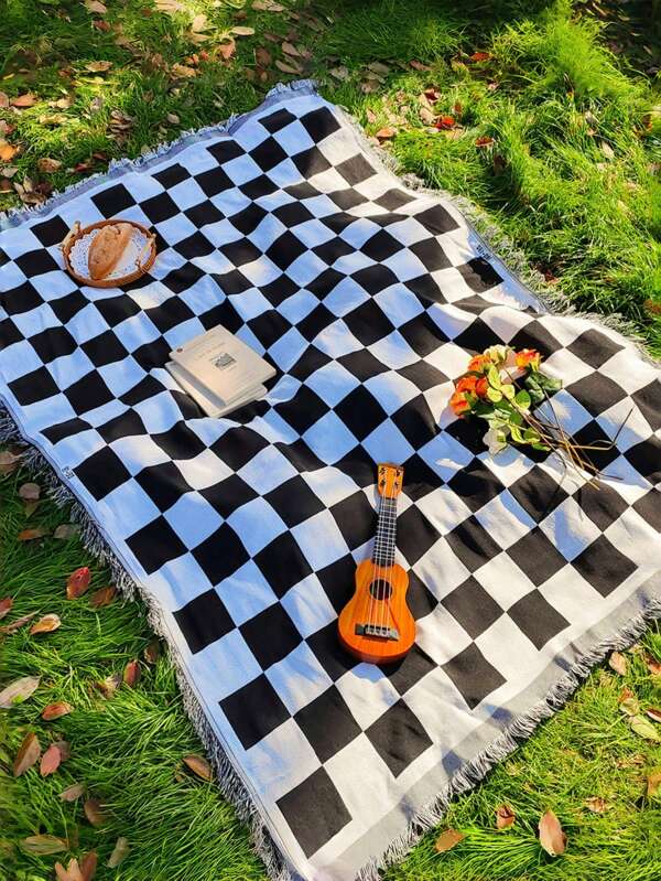 Outdoor Picnic Mat, Home Bed Cover, Plaid Sofa Blanket, Camping Mat, Warm Blanket, Anti-Tear Casual Home Tablecloth, Sofa Cover, Hanging Tapestry, Suitable For Outdoor Lawn Picnic, Spring And Summer Travel