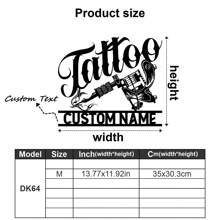 1 pezzo di Decorazione da parete in metallo personalizzata - Targa personalizzata con nome dello studio per la casa, per la decorazione della stanza degli uomini e dell'officina - Design versatile per appendere - Regalo perfetto per gli amanti dei tatuaggi, decorazione di San Valentino, decorazione di San Valentino