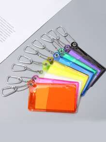 1 pieza Soporte transparente para tarjeta de autobús, protector de tarjeta de identificación/tarjeta de crédito, accesorio antiperder para mochila (tarjeta no incluida) para billetera de mujer, mini billetera, monedero, llavero de tarjetero