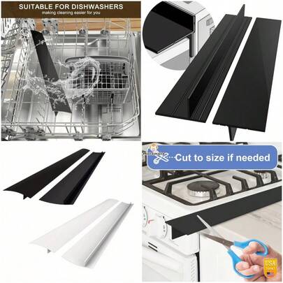 Kitchen Seal Kitchen Utensils Stove Countertop Gap Filler Gap Cover Smooth Non-Stick, Flexible Filling And Sealing Countertop, Easy To Clean, Comes With Heat-Resistant Strip