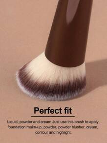 1pc Professional Double-Headed Makeup Brush, Powder Brush, Blusher Brush, Soft Fiber Cosmetic Tool, Easy To Carry, Travel Brush