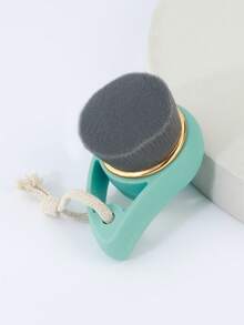 1pc Bamboo Charcoal Comma Makeup Brush, Manual Facial Cleansing Brush, Skincare Makeup Remover Beauty Tool - Green - View 5