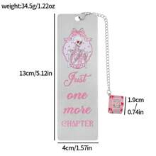 A Charming Pink Skull Reading Themed Stainless Steel Bookmark With A Beautiful Pink Book Charm, Perfect For Women Reading Love Is Still Alive, Valentine's Day Birthday & Holiday Gifts For Lovers And Friends!