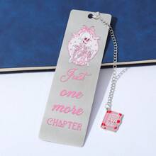 A Charming Pink Skull Reading Themed Stainless Steel Bookmark With A Beautiful Pink Book Charm, Perfect For Women Reading Love Is Still Alive, Valentine's Day Birthday & Holiday Gifts For Lovers And Friends!