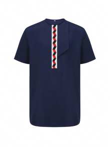 Dashiki African Men's Short Sleeve Printed 2 Pieces Suit Holiday Party Men's Casual Men's Suit