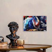 1pc Framed Canvas Painting  Graffiti Wall-Art- Red Wine Decor For Kitchen- Canvas Art Wall Decor For Living Room Ready To Hang   Wall Art, Canvas Painting, Classic Fashion, Art Poster, Home Decoration, Valentine'S Day Gift, Birthday Gift, First Choice For Friends, Suitable For Living Room, Bedroom, Cafe, Hotel, Study   For Bathroom, Bedroom, Office, Living Room, Wall Decor, Home Decoration, Framed  Canvas  Perfect Gift Idea, Perfect For Room Decor - Framed - View 5