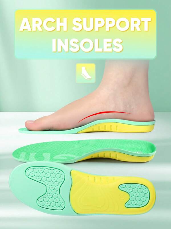 3ANGNI 1 Par de Palmilhas Acolchoadas em GEL, Inserções com Absorção de Choque de PU de Alta Elasticidade para Sapatos Esportivos/Casuais