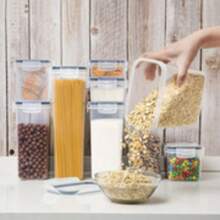 THELIFE Set Di 15 Contenitori Per Alimenti Ermetici Per Organizzare Cucina E Dispensa, Senza Bpa, Barattoli In Plastica Con Coperchio, Perfetti Per Cereali, Farina E Zucchero - Etichette Bonus, Marcature - Lavabile In Lavastoviglie